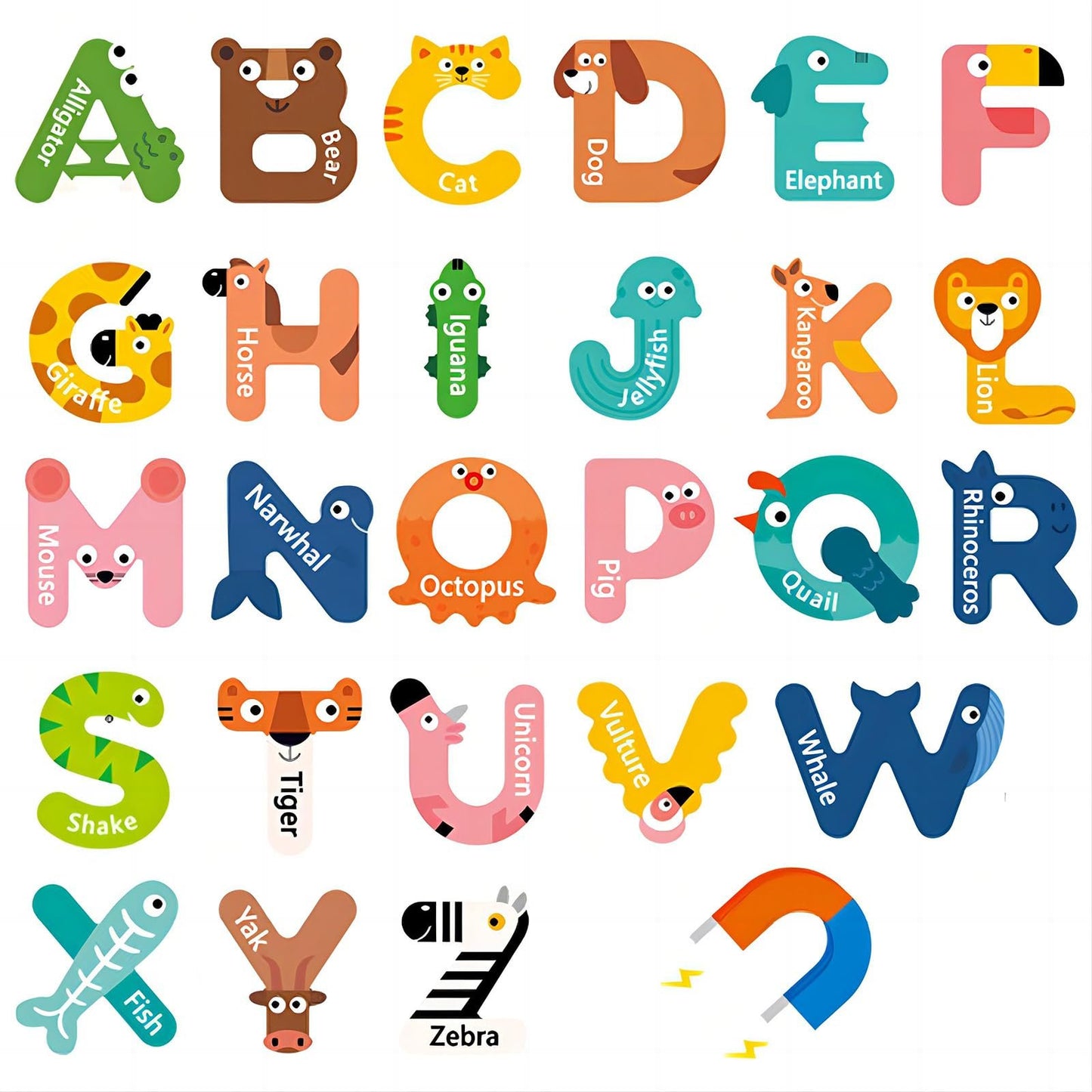 mamymarket™-Animal-shaped Magnetic Alphabet