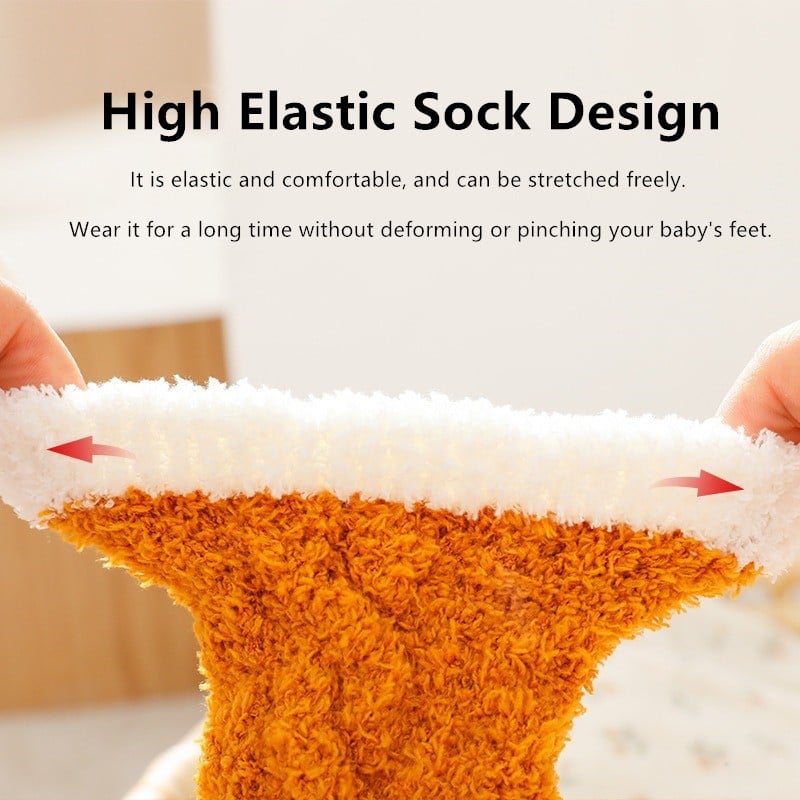 mamymarket™-A Pair of Baby Cute Coral Fleece Socks