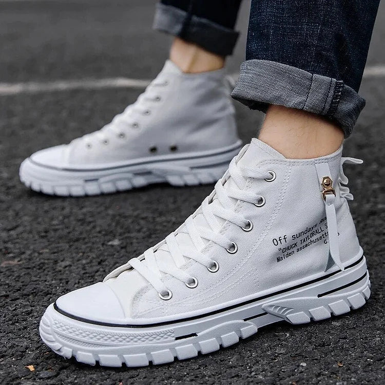 Men's High Top Street Personality Sports Breathable Canvas Shoes