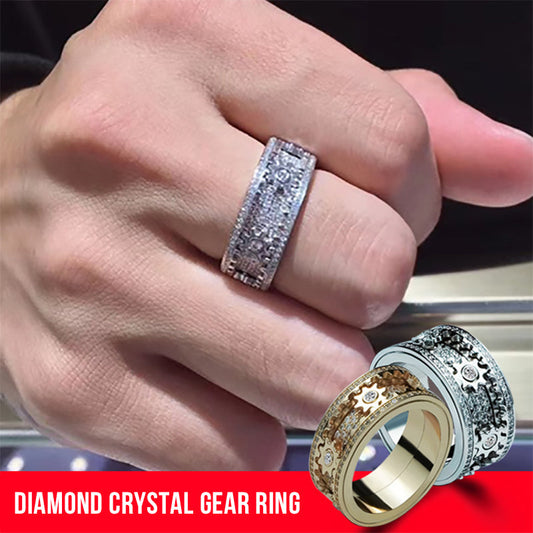 🔥HOT SALE 🔥-Diamond Crystal Gear Ring