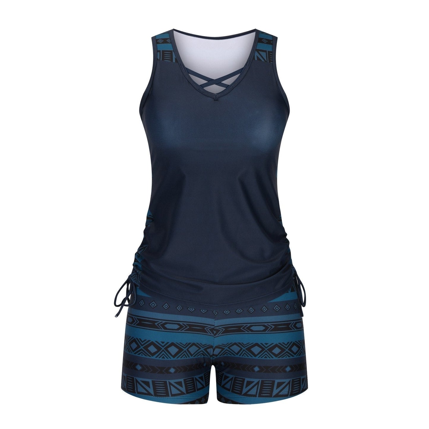 Women's Tummy Control Tankini Set with Built-In Bra – Flattering Boho Swimwear with Shorts💝