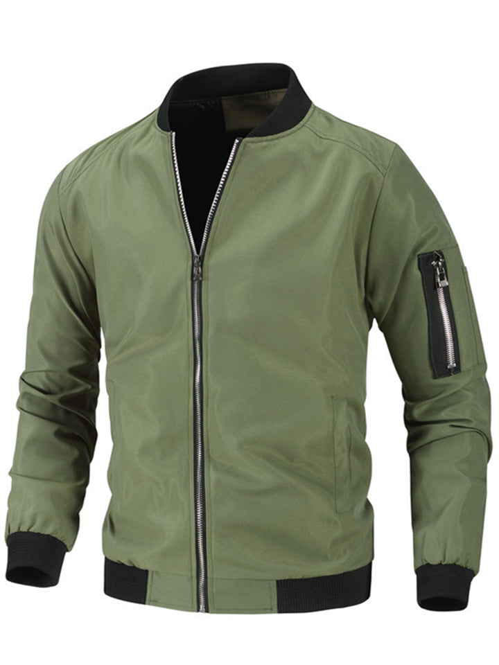 Men's Solid Color Collar Fashion Jacket