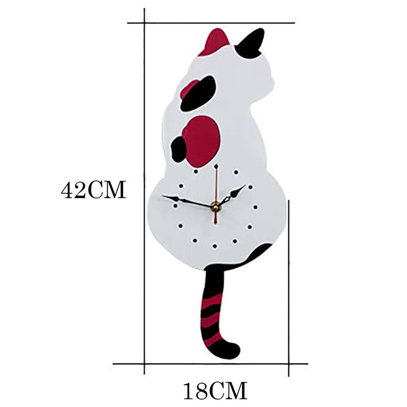 Nordic Cat Wagging Tail Wall Clock