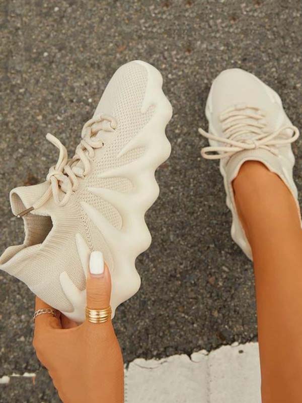 mamymarket™-Lace-up Knit Breathable Sneakers