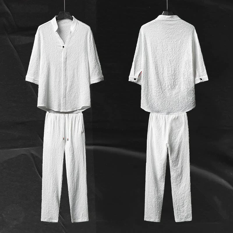 Men's 2 Pieces Linen Set Summer Outfits