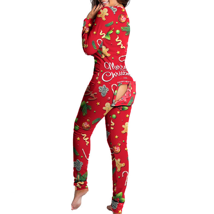 🎄Christmas Button Flap Sexy Jumpsuit For Women🎁