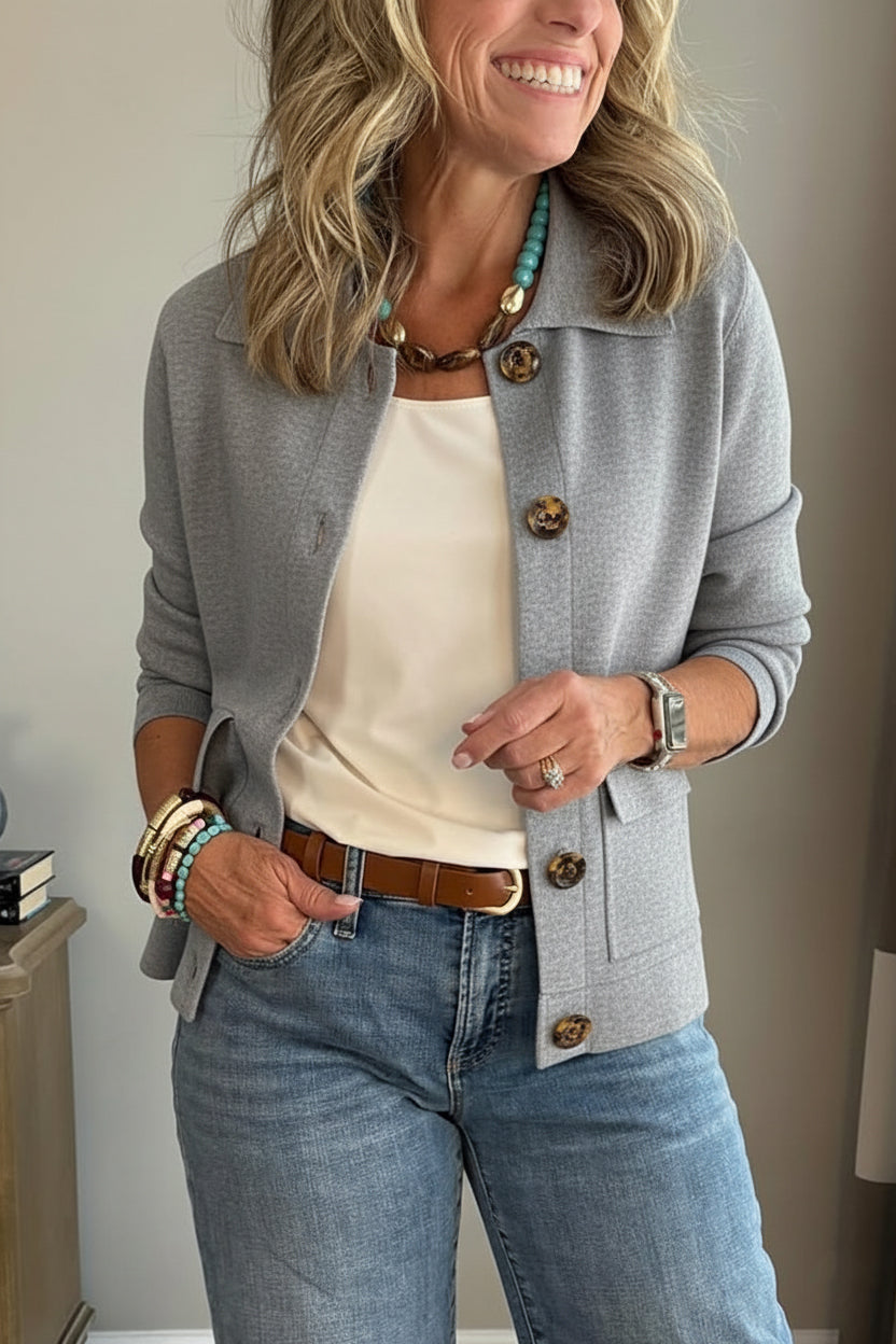New Arrivals🔥 Casual Lapel Pocket Solid Color Jacket