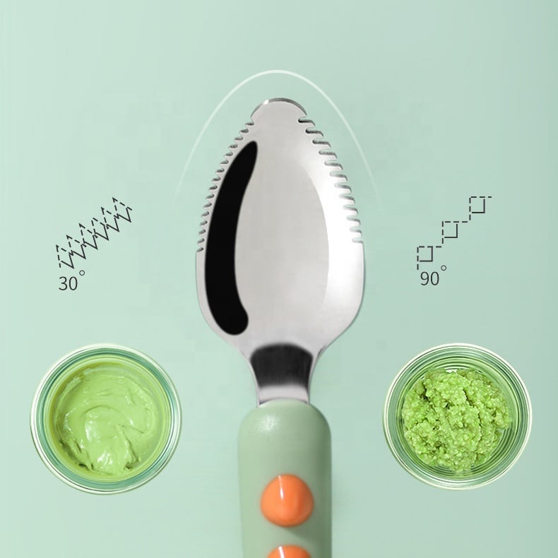 mamymarket™-Baby Double Head Scraping Fruit Spoon