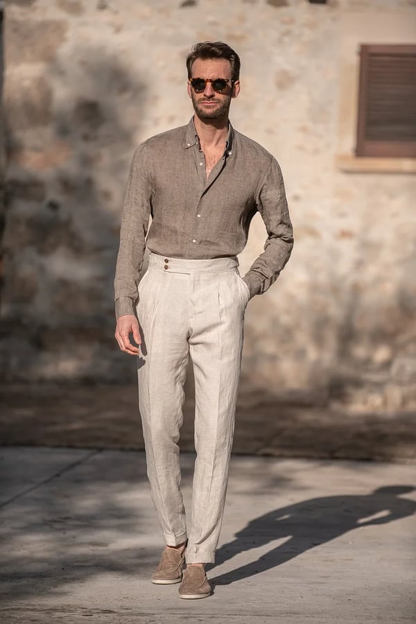 Plain Straight Casual Pants For Men