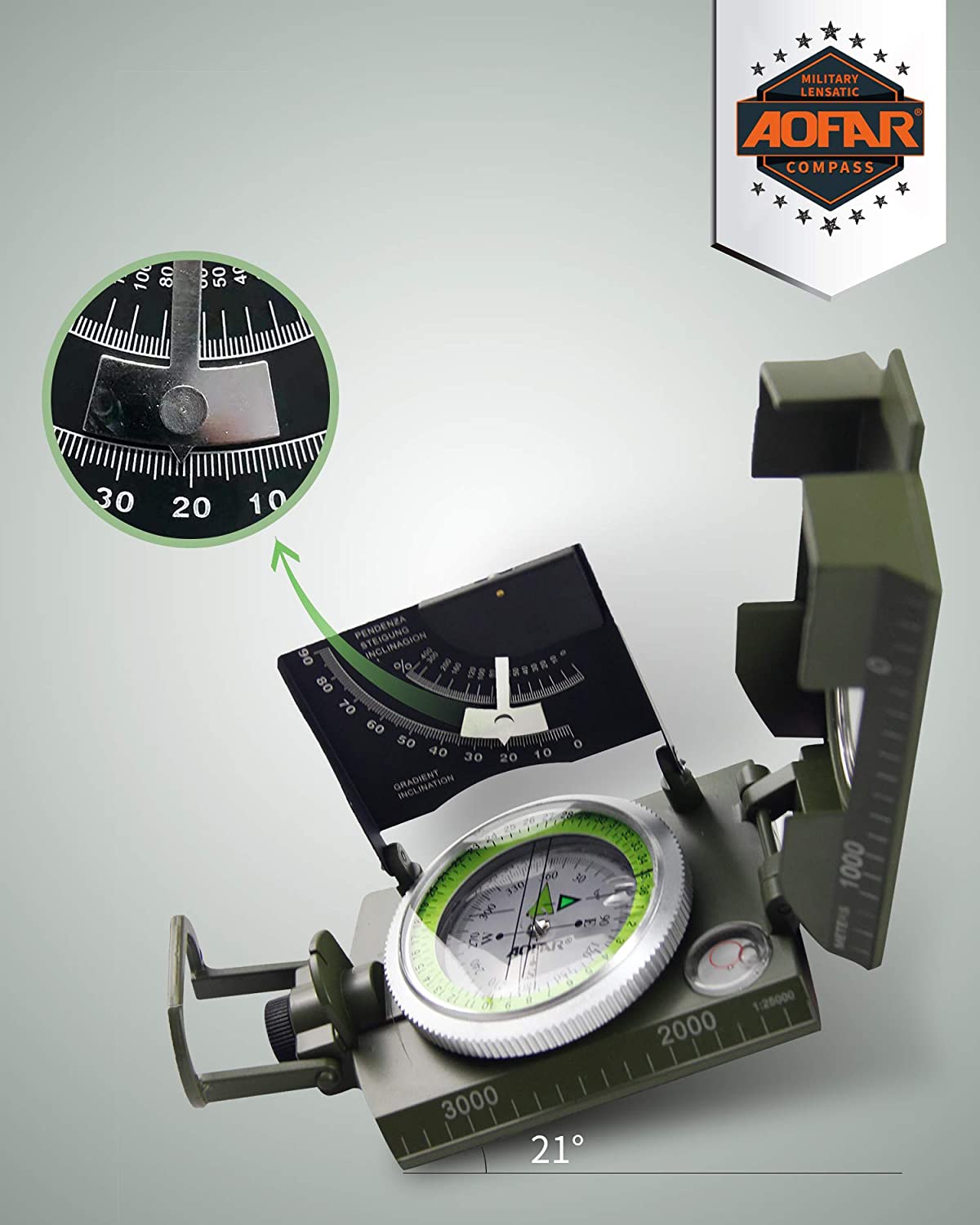 mamymarket™-Multifunctional Military Aiming Navigation Compass Compass