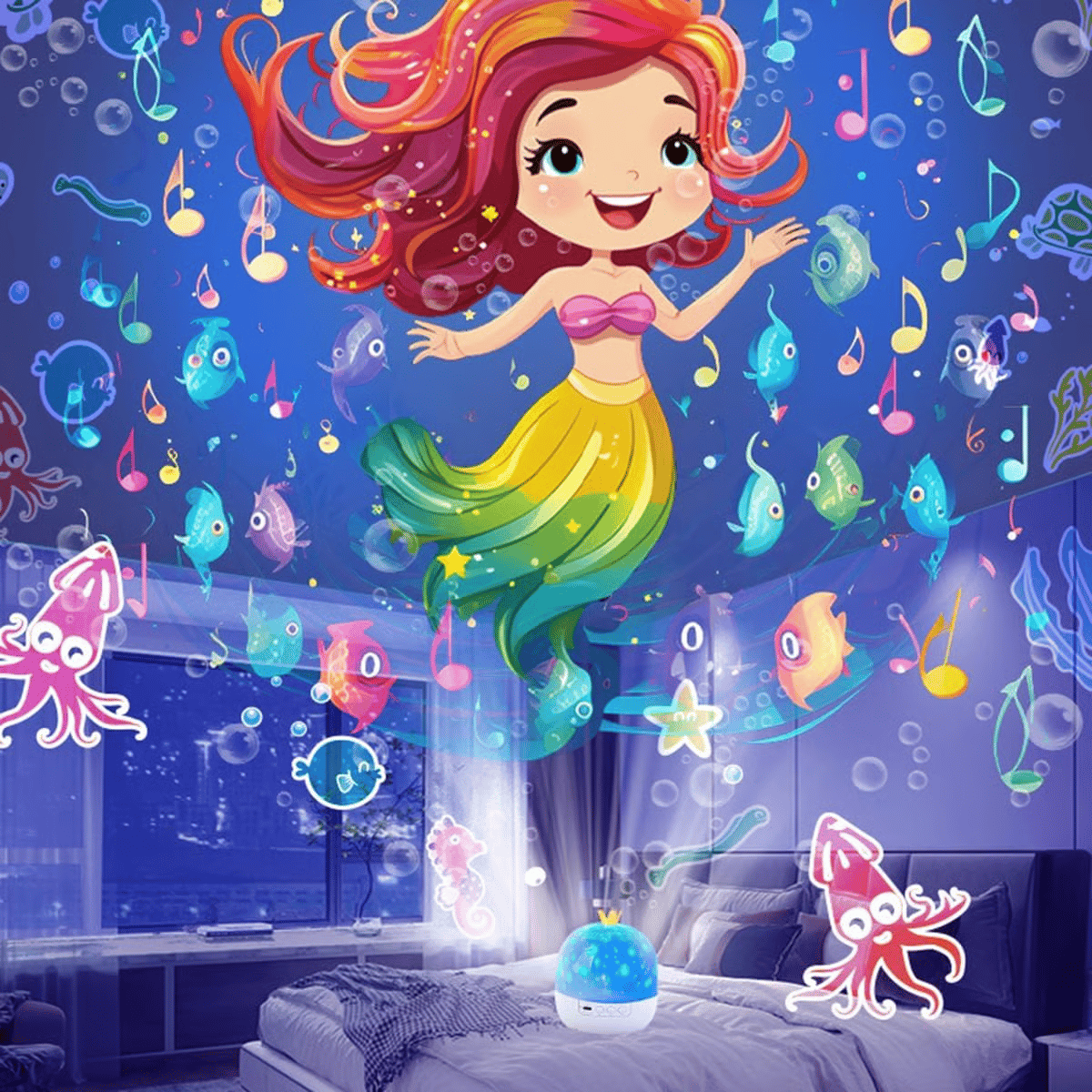 Projector Night Light for Kids 15 Sets of Films🔋Type-C Charging