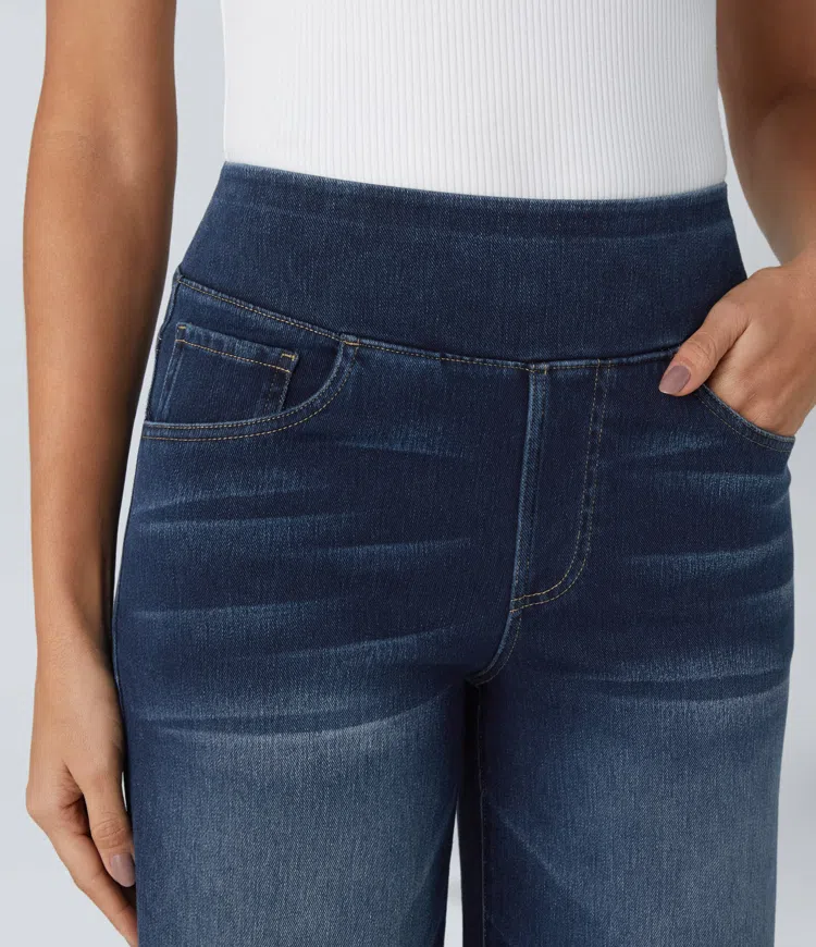 mamymarket™-Quinn Super Stretch High-Waisted Wide Leg Jeans