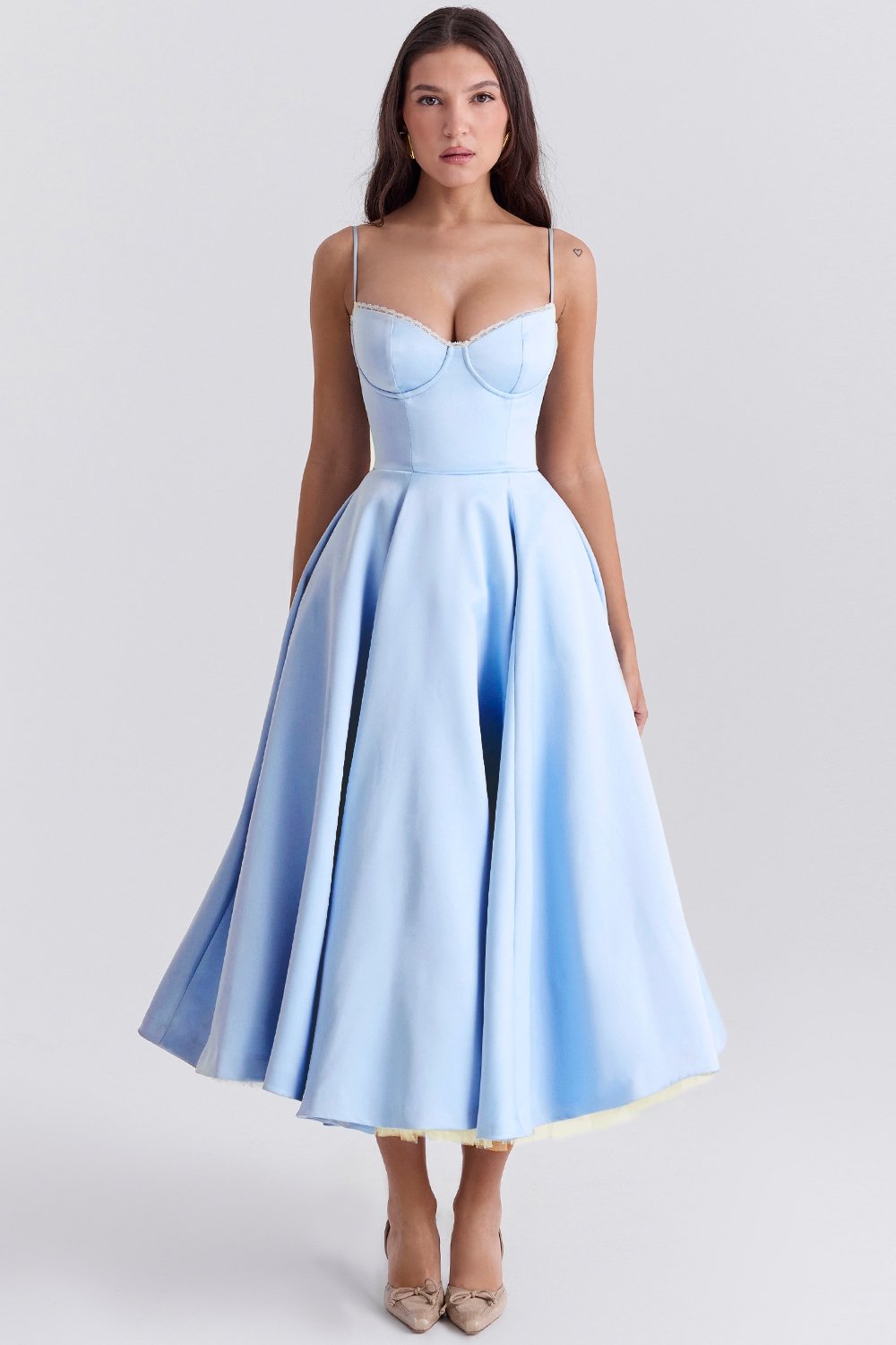 MADEMOISELLE CINDERELLA BLUE TULLE MIDI DRESS