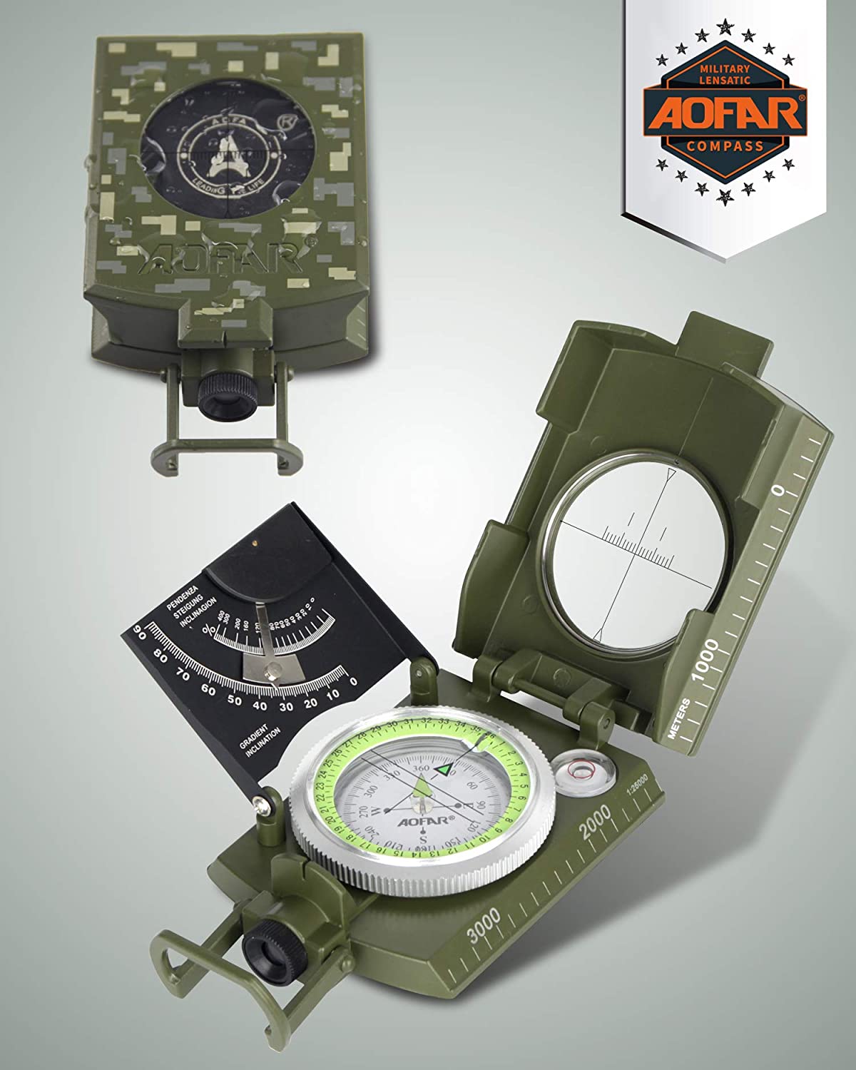 mamymarket™-Multifunctional Military Aiming Navigation Compass Compass