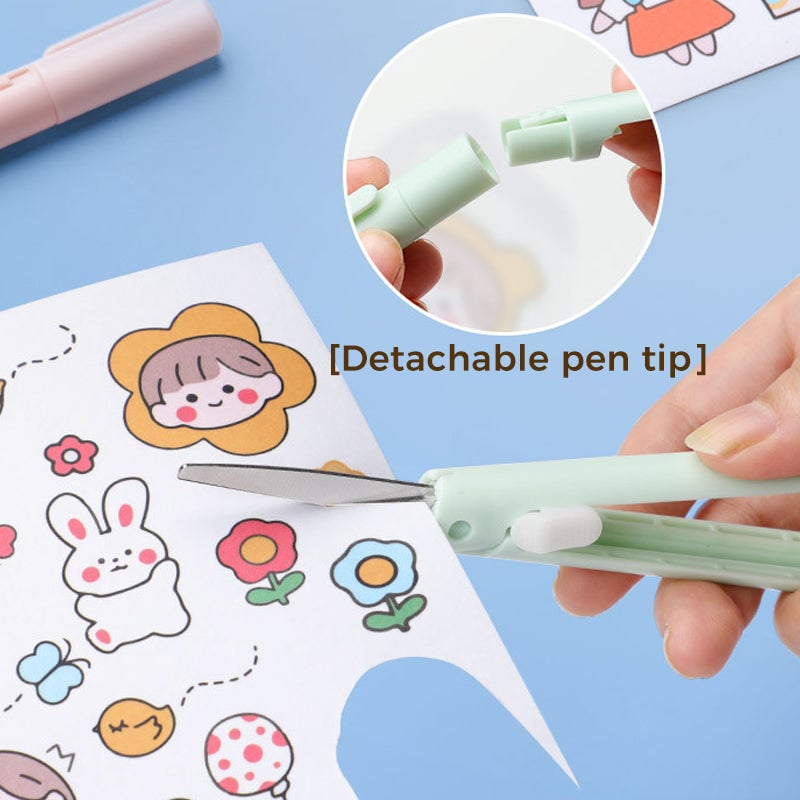 mamymarket™-Mini Folding Pen Scissors Graving Knife for Kids