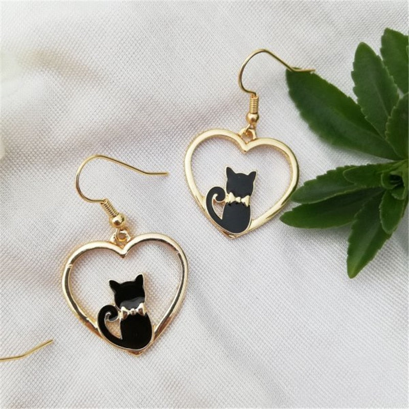 2023 New Funny Small Black Cat Earring for Women Girl Fashion Cute Animal Earrings Fashion Party Jewelry Gifts Wholesale