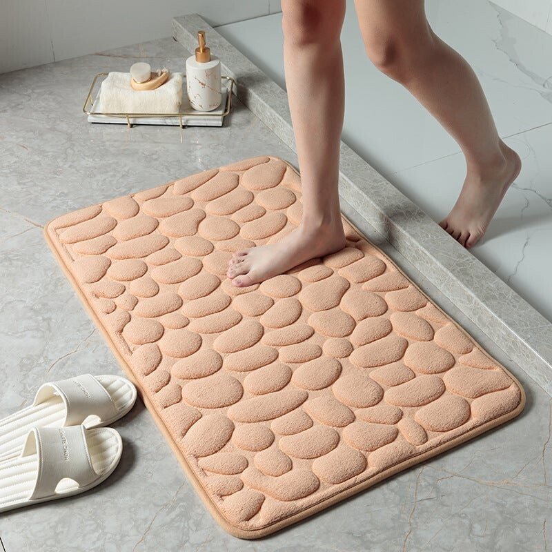 2023 New Arrival Cobblestone Embossed Bathroom Bath Mat