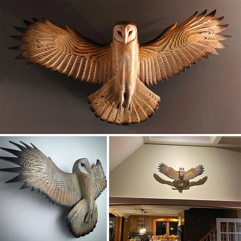 Last Day 49% OFF-Barn Owl Wall Art - Hand Carved Art