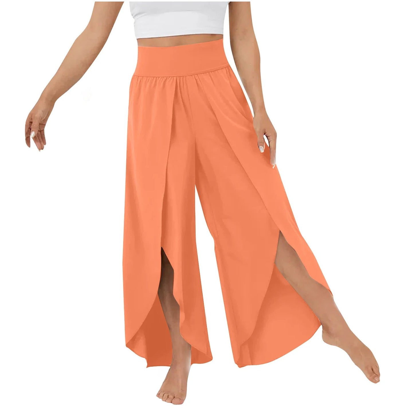 (🔥Last Day Promotion- SAVE 48% OFF) -High Waisted Split Wide Leg Quick Dry Casual Pants🎉