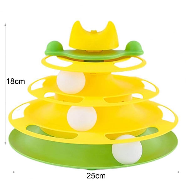 mamymarket™-Lovely Interactive Circle Track with Moving Balls Cat Tower for Relax