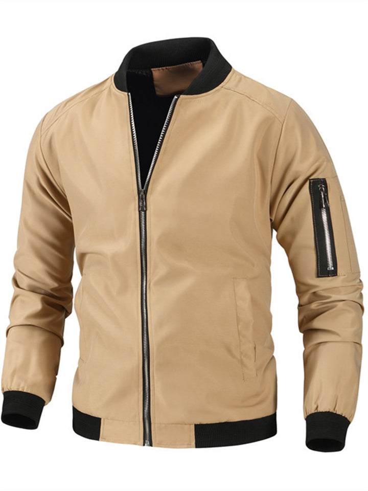 Men's Solid Color Collar Fashion Jacket