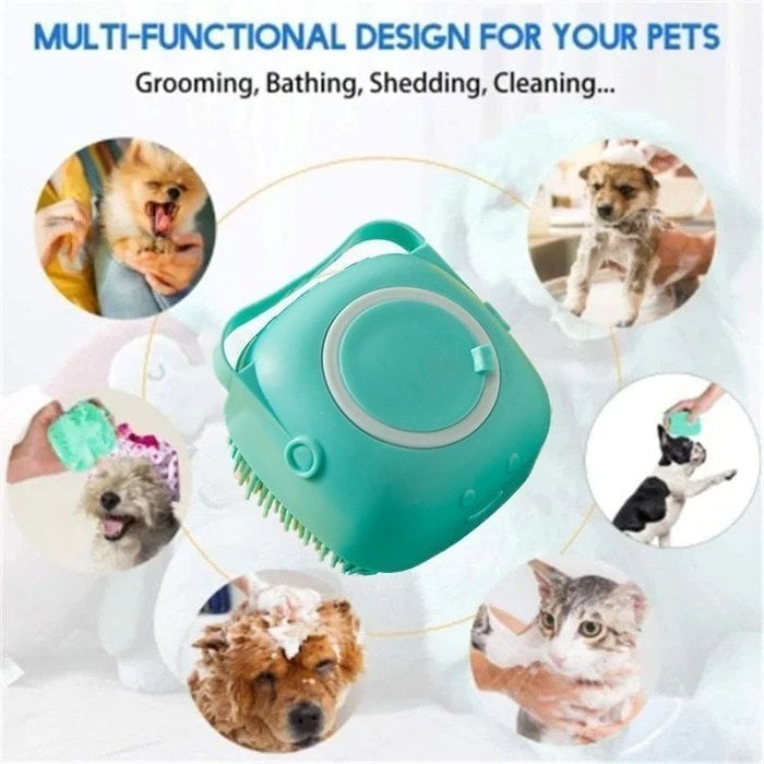 mamymarket™-Bathroom Pet Bath Brush Massage Soft Silicone Comb Pet