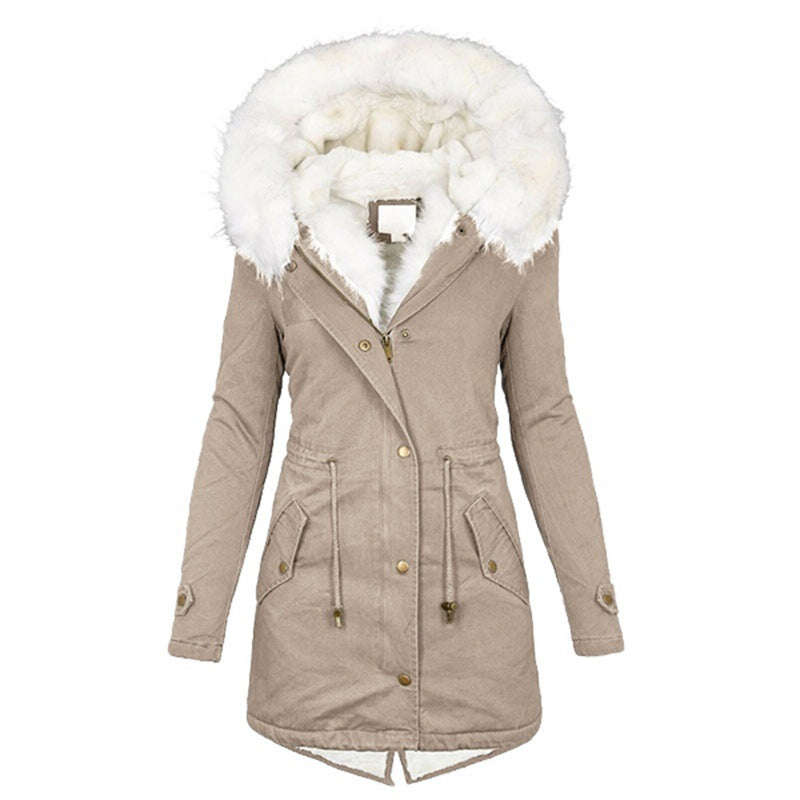 2in1 ladies winter warm jacket leather coat