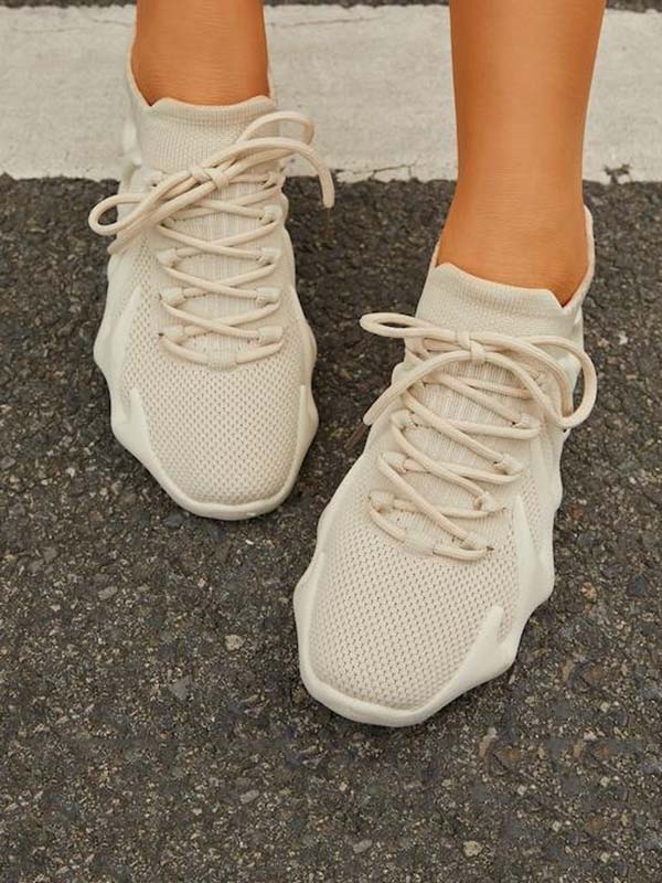 mamymarket™-Lace-up Knit Breathable Sneakers