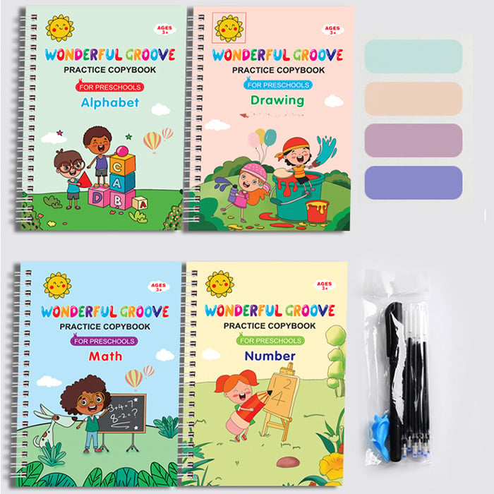 mamymarket™-Children'S Numbers Letters Practice Magic Copybook