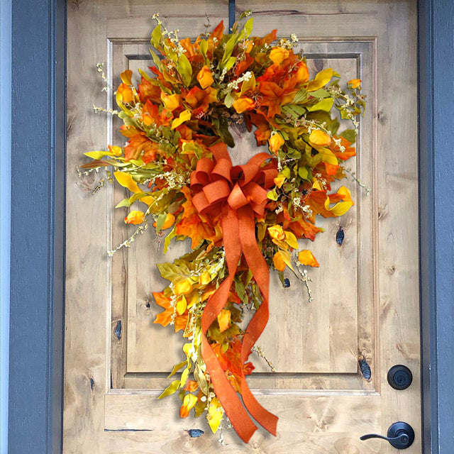 🔥HOT SALE 🍁French Berries orange brown swag wreath