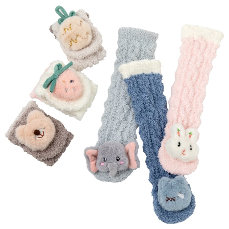 mamymarket™-A Pair of Baby Cute Coral Fleece Socks