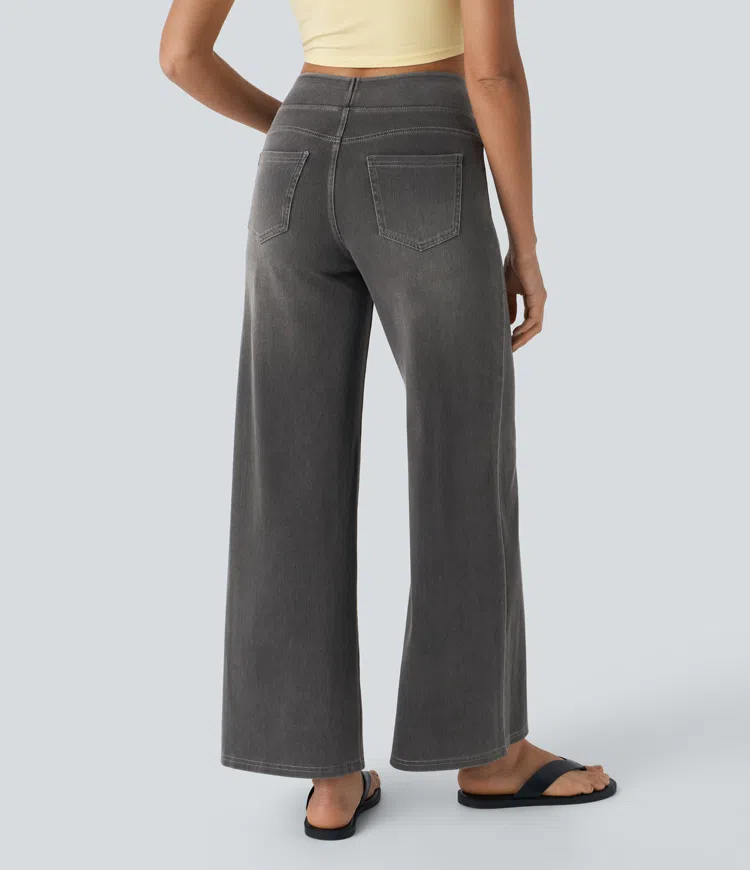 mamymarket™-Quinn Super Stretch High-Waisted Wide Leg Jeans