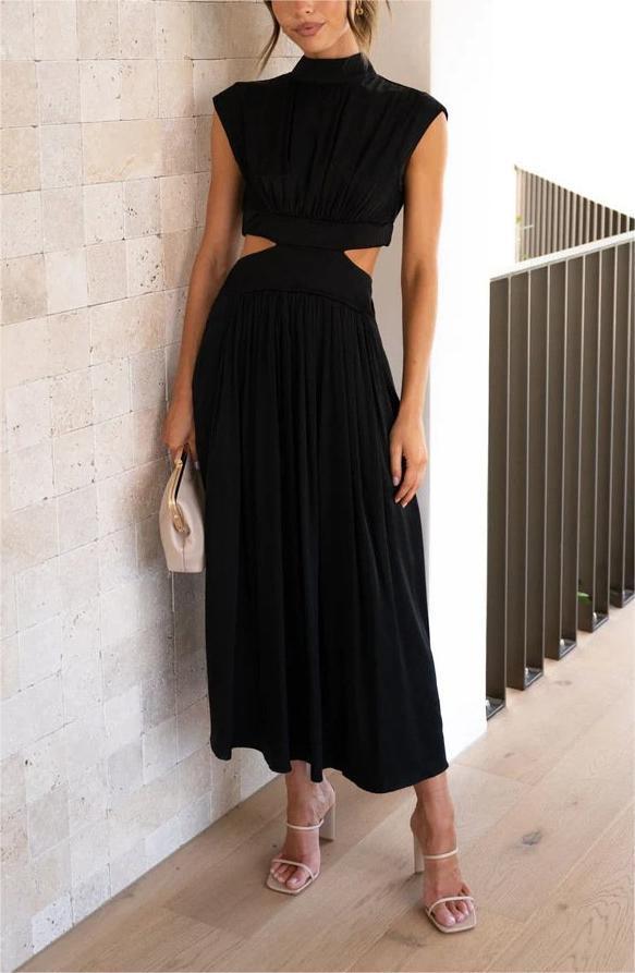 🔥Hot Sale 49%OFF - Cutout Waist Pocketed Vacation Midi Dress