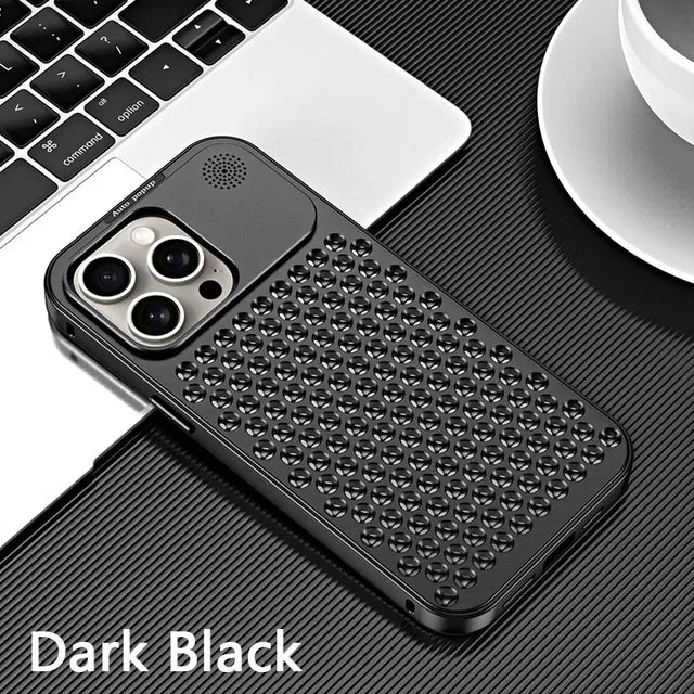 Breathable Perfume Aluminum alloy Heat Dissipation Phone Case For iPhone 12 13 14 15 Pro Max Plus Detachable Cover