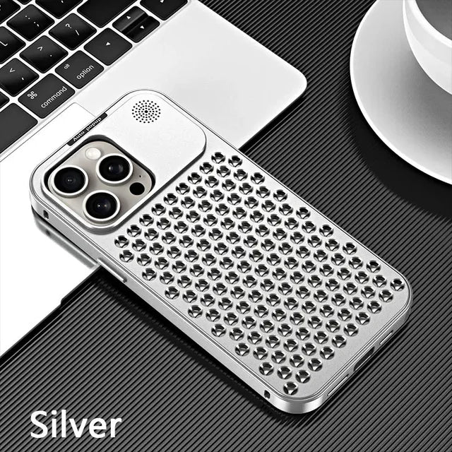 Breathable Perfume Aluminum alloy Heat Dissipation Phone Case For iPhone 12 13 14 15 Pro Max Plus Detachable Cover