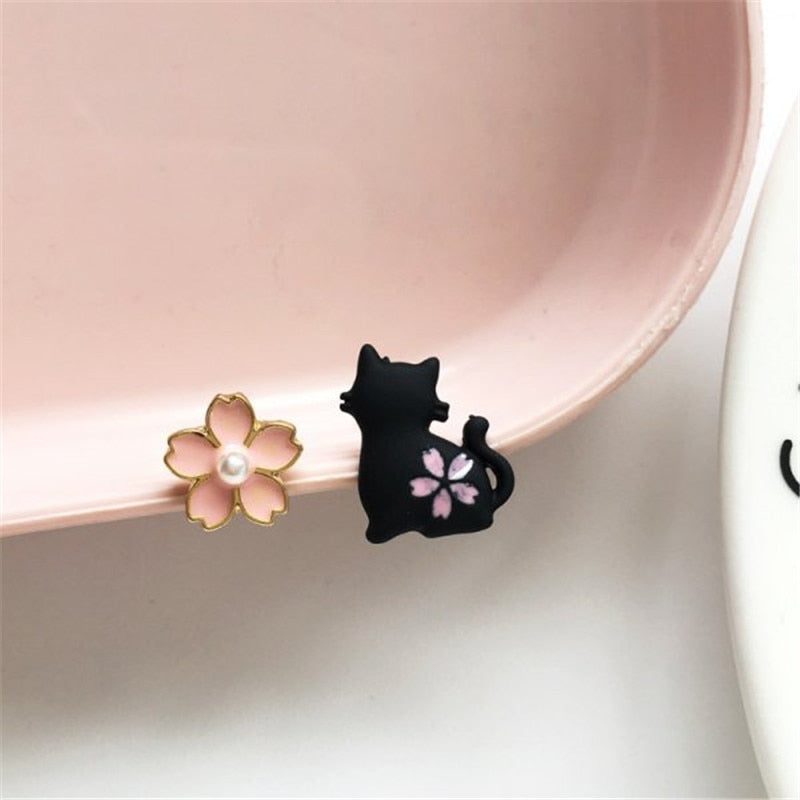 2023 New Funny Small Black Cat Earring for Women Girl Fashion Cute Animal Earrings Fashion Party Jewelry Gifts Wholesale