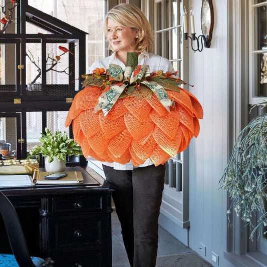 🍁 Farmhouse Pumpkin Wreath For Front Door