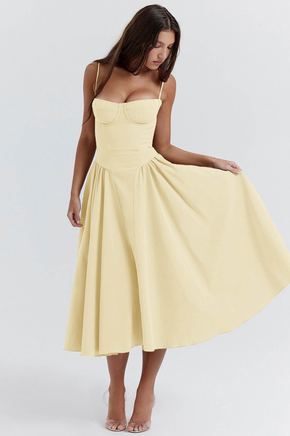 Elegant Solid Color Slip Dress