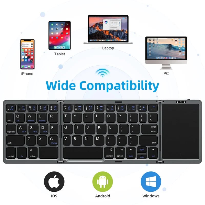 mamymarket™-Foldable Bluetooth Keyboard with Touchpad – mamymarket.com