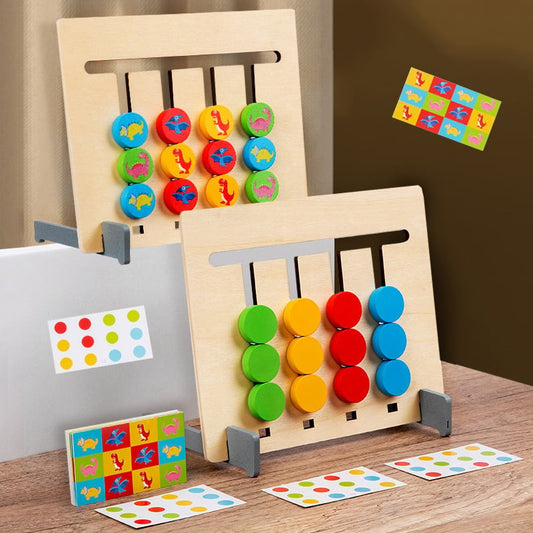 mamymarket™-Wooden 2-Sided Sliding Logic Puzzle