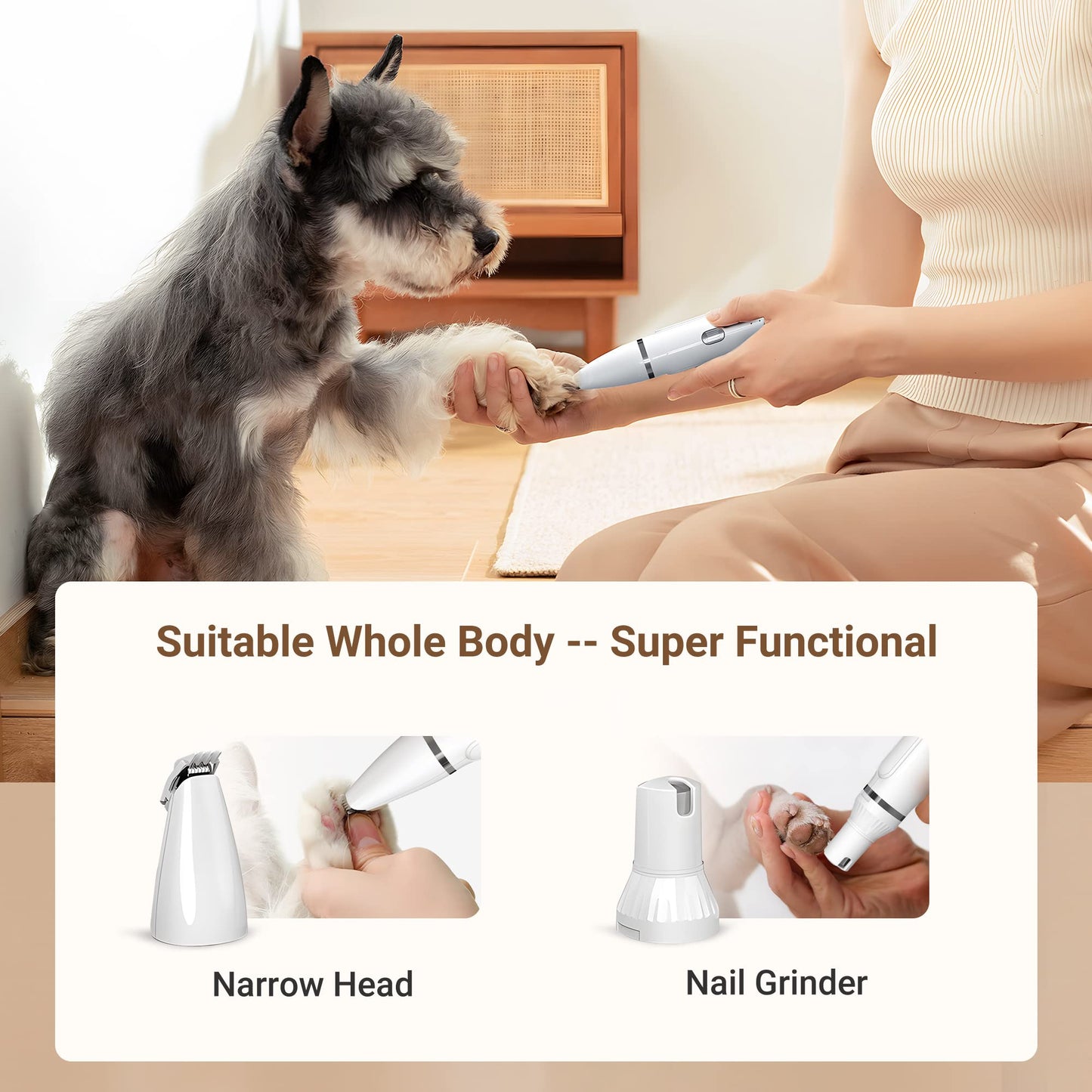 mamymarket™-Ultimate Pet Grooming Kit - 4-in-1 Electric Clippers with 4 Interchangeable Blades