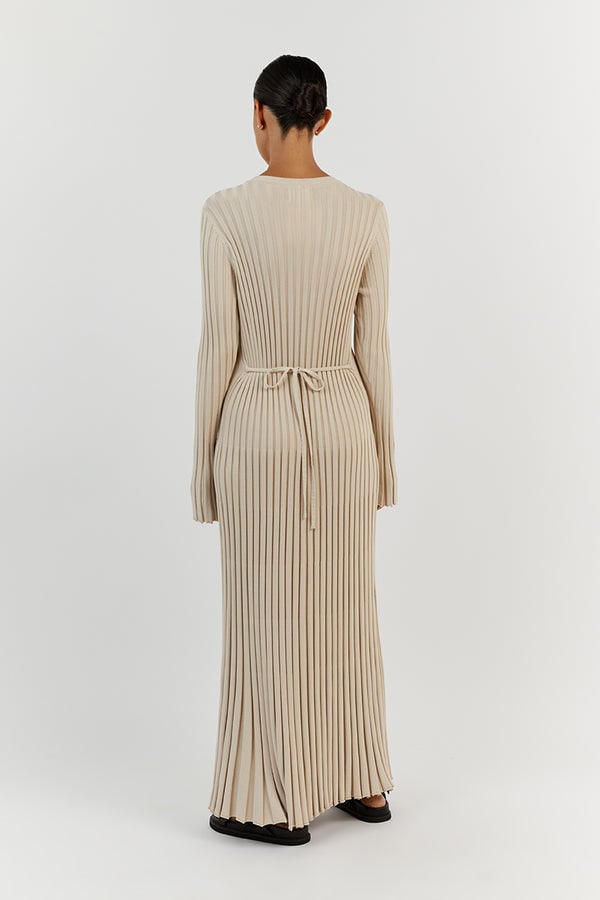 Long Sleeved Knit Midi Dress