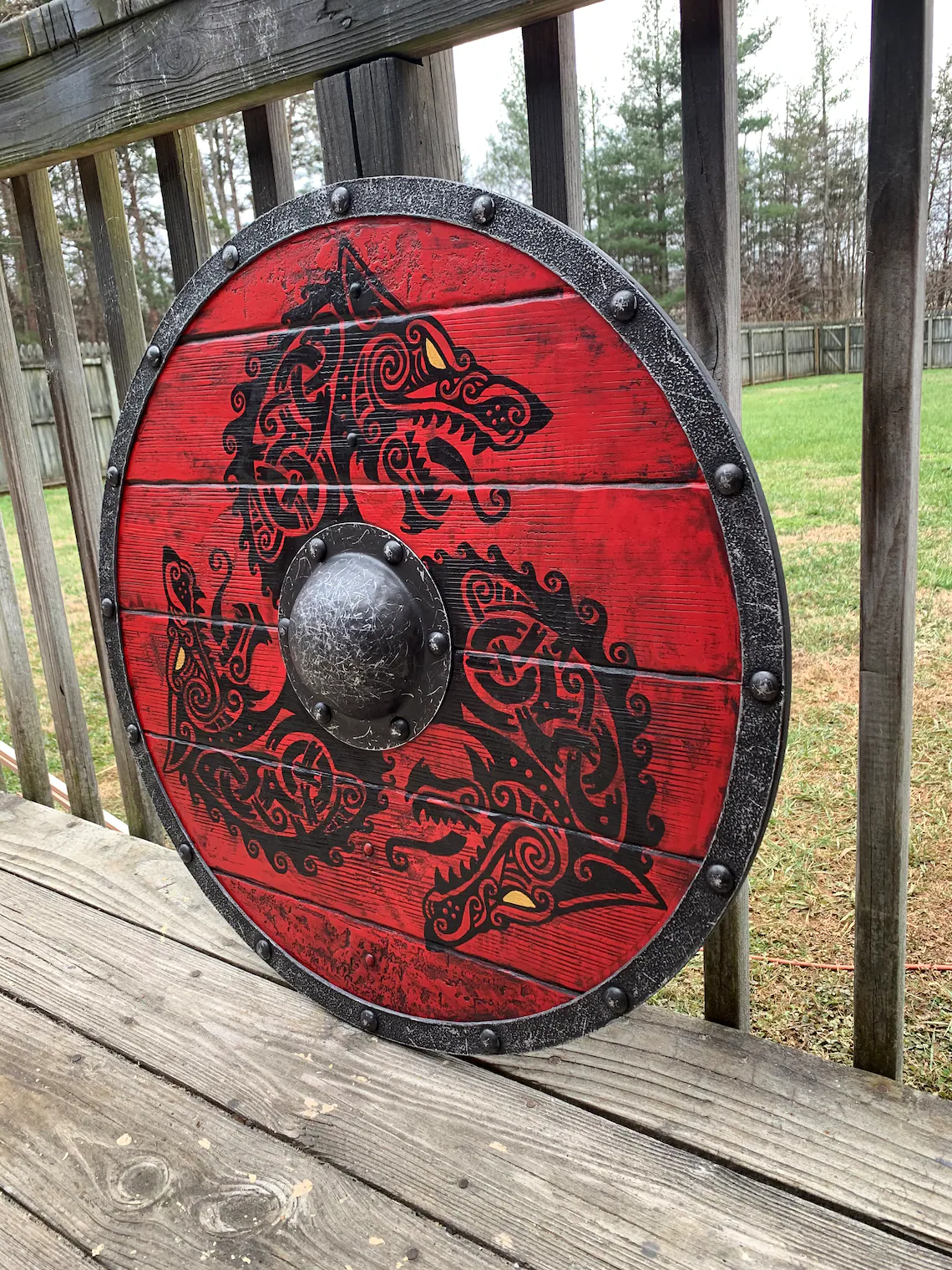 Eivor Valhalla Raven Battle Damaged Viking Wooden Shield 30CM