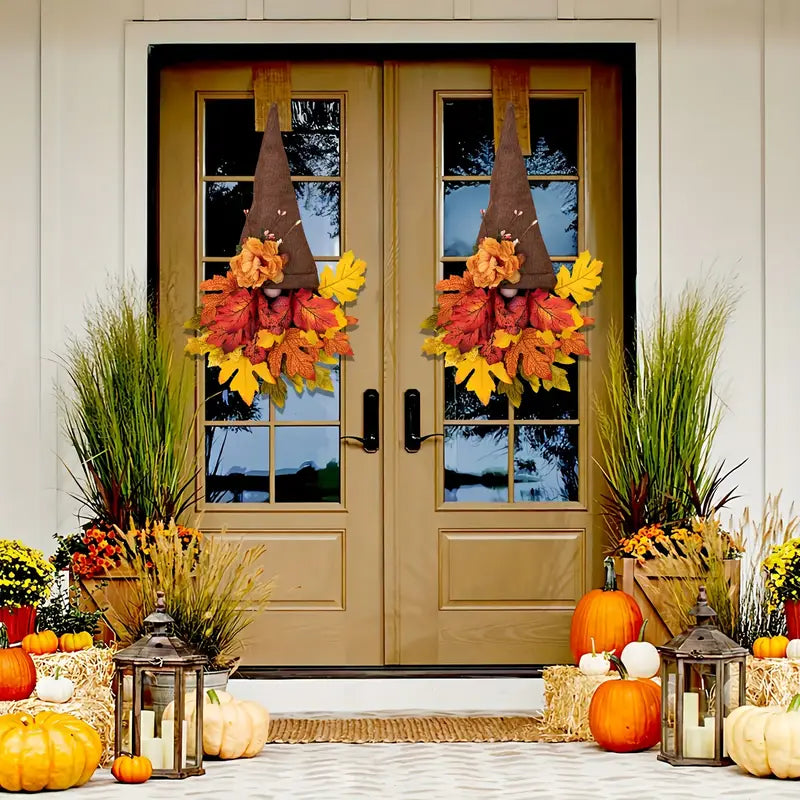 Fall Maple Gnome Front Door Hanger