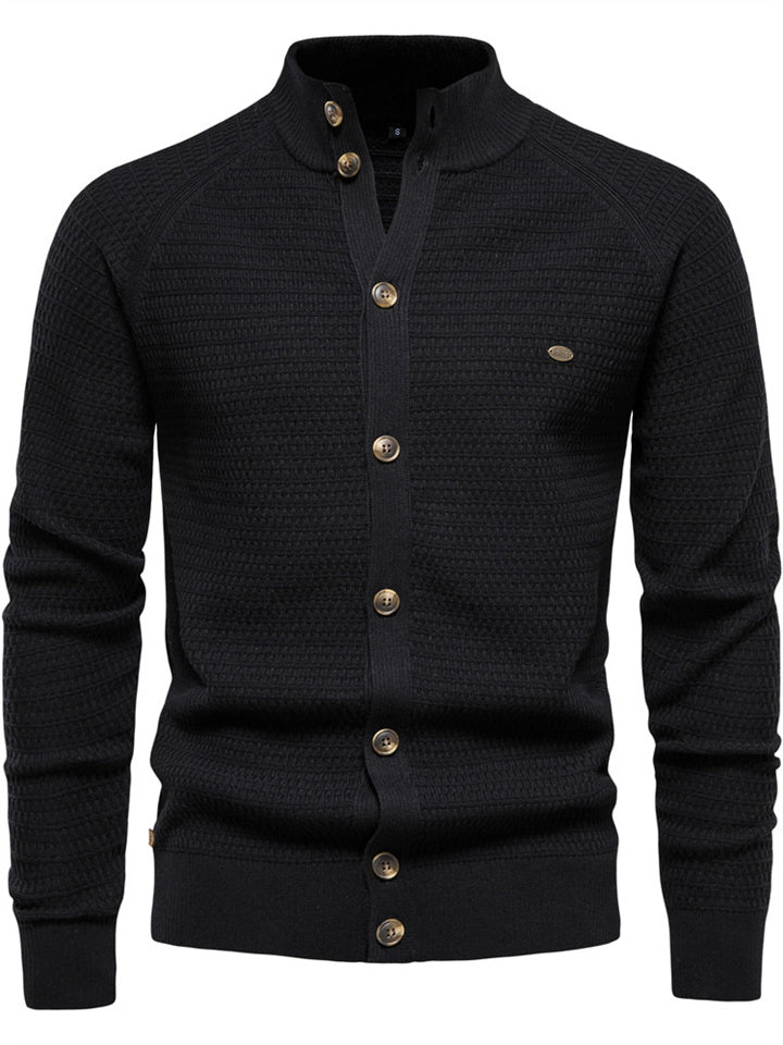 Men's Casual Solid Color Cardigan Sweater