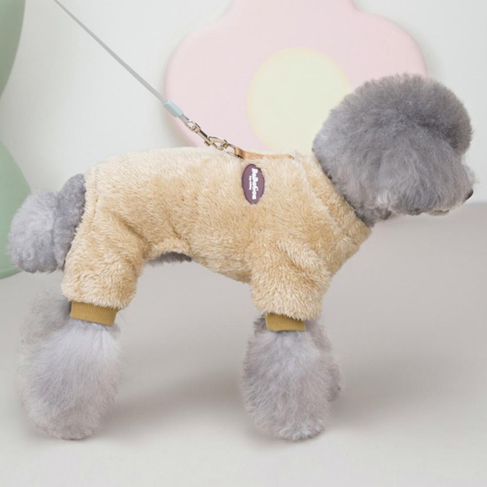 mamymarket™-Fleece Pet Elastic Jumpsuit with Pull Ring