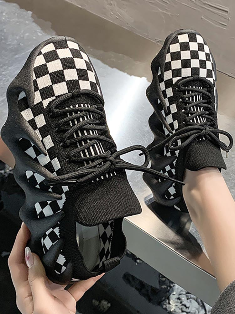 mamymarket™-Lace-up Knit Breathable Sneakers