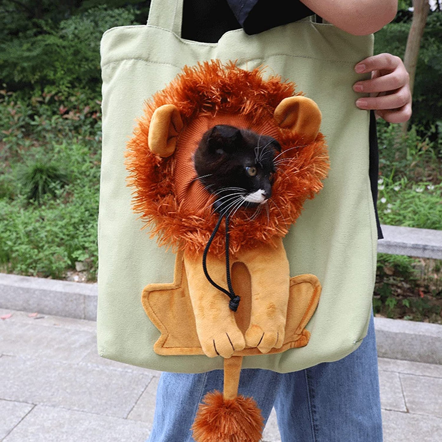 mamymarket™-Lion-Shaped Pet Canvas Shoulder Bag