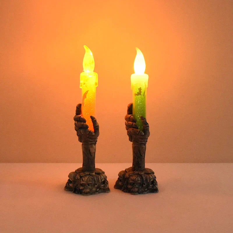 Halloween Ghost Hand Electronic Skeleton Candle Halloween Party Bar Props Decoration Glitter Lamp