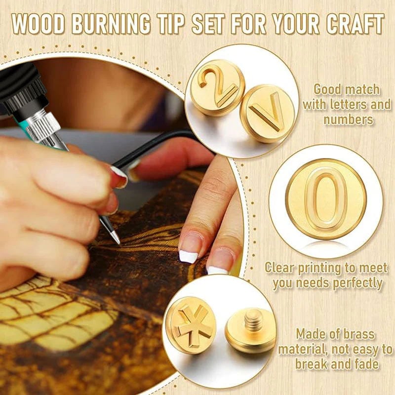 mamymarket™-🎁26 Letters Copper Mold —DIY Wood Burning/Carving Set